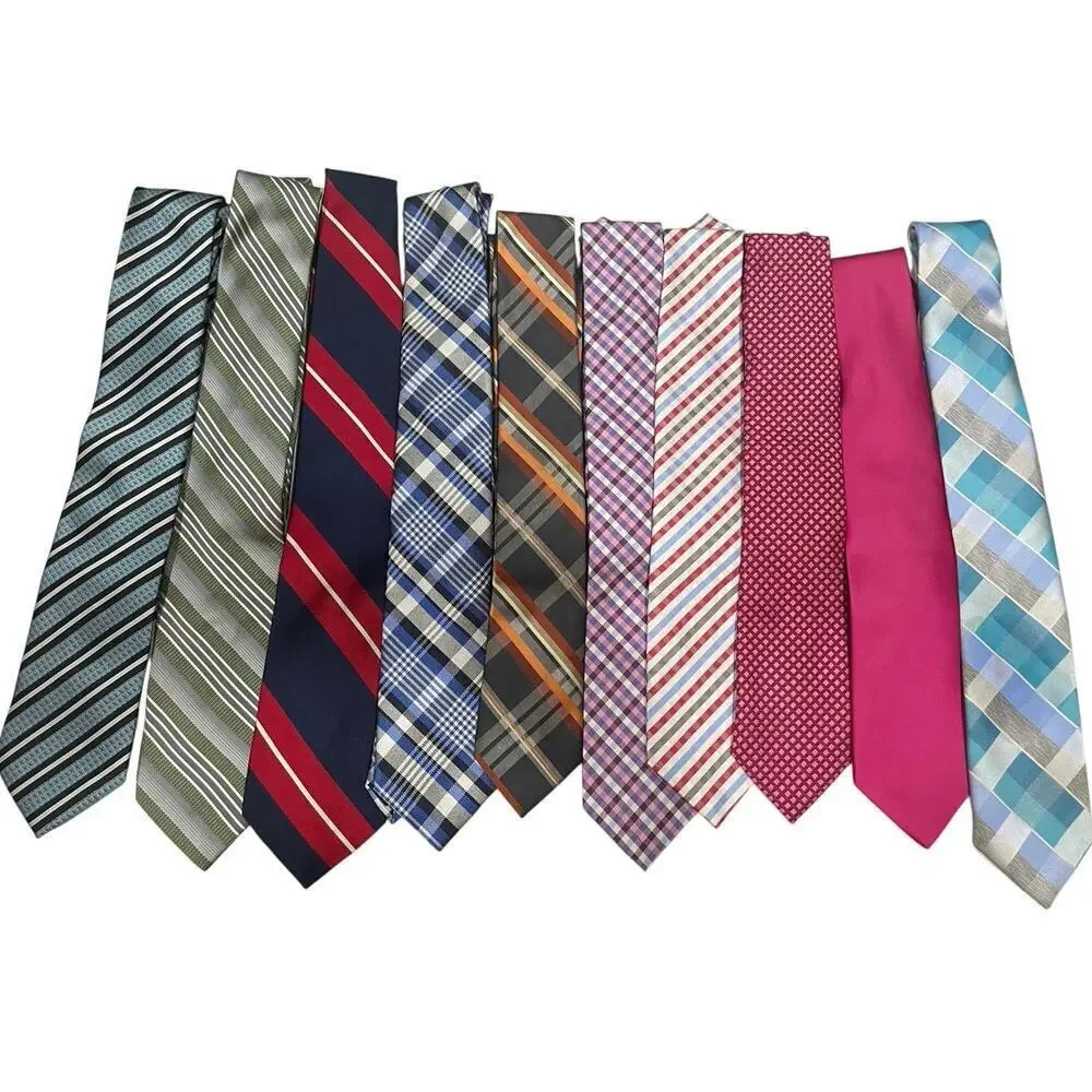 LOT OF 10 MEN DRESS TIES COLORFUL ELEGANT CHIC OFFICE‎ ATTIRE PROFESSIONALISM